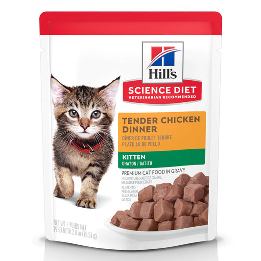 Hills Science Diet Kitten Kitten Premium Nutrition Nassfutter für Katzen, Hühnereintopf, 2,8 oz Beutel, 24er-Pack