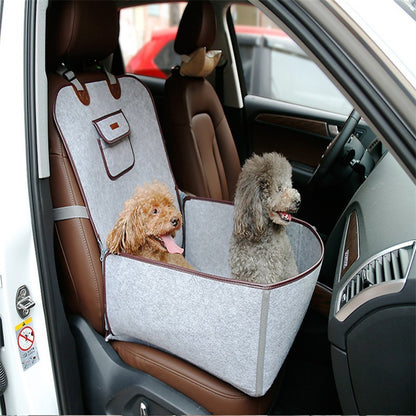 Cojín de asiento delantero para coche para mascotas de estilo retro de doble uso