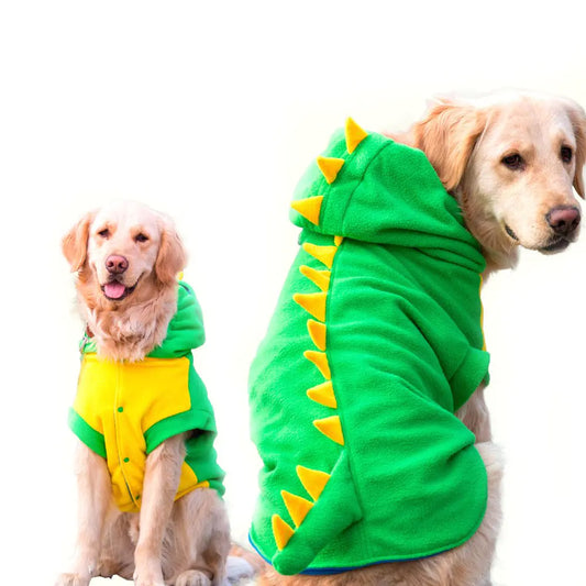 DinoRoar 3XL Dog Costume - Green Dinosaur Hoodie for Large Pets