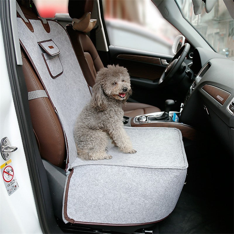 Cojín de asiento delantero para coche para mascotas de estilo retro de doble uso