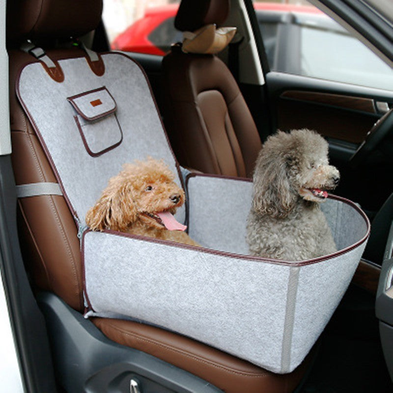 Cojín de asiento delantero para coche para mascotas de estilo retro de doble uso