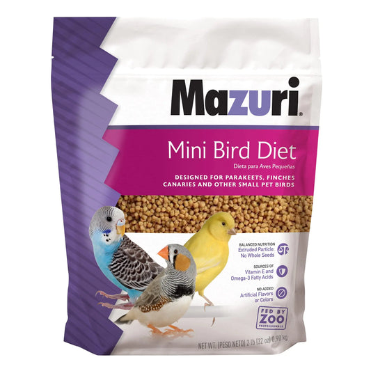 Mazuri | Nutritionally Complete Food for Mini Birds | 2 Pound (2 lb.) Bag