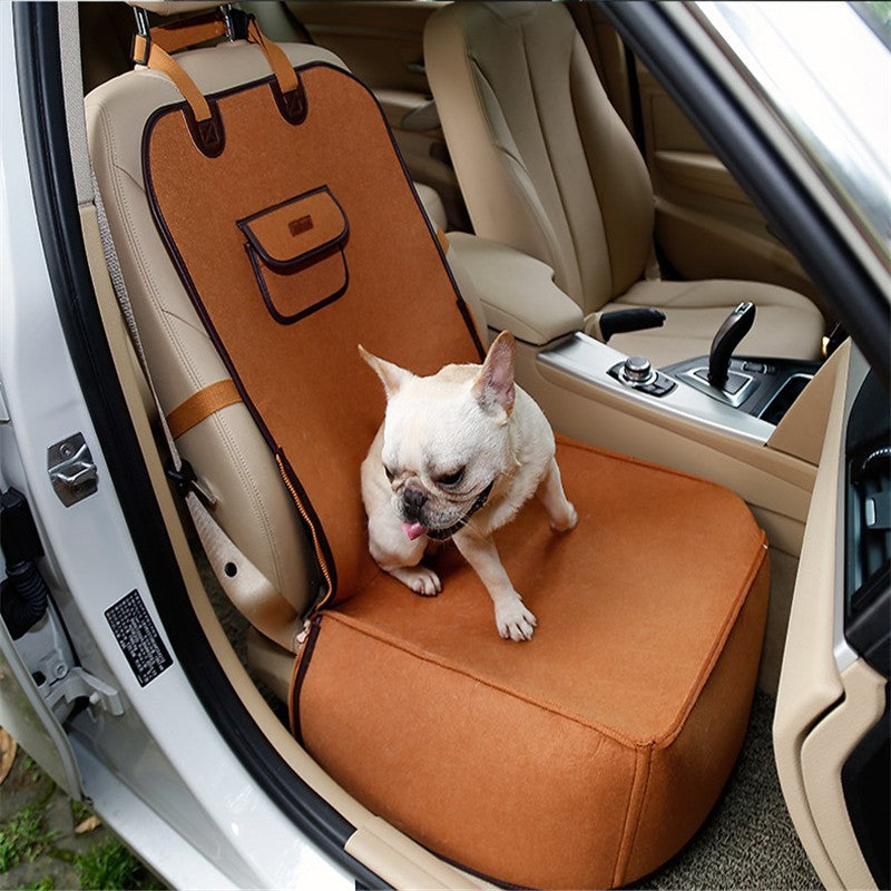 Cojín de asiento delantero para coche para mascotas de estilo retro de doble uso