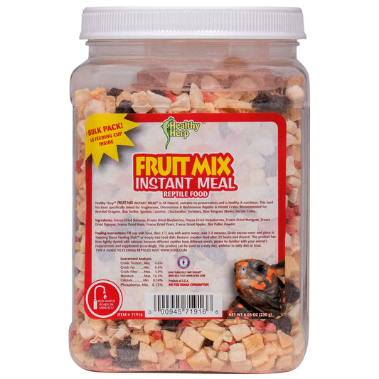 Healthy Herp Fruit Mix Instant Meal Reptilienfutter - Bartagamen-Zubehör &amp; Bartagamen-Futter - Nährstoffreiche Mischung für Bartagamen, Dosenschildkröten, Landschildkröten und Einsiedlerkrebse - 230 g