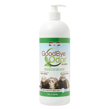 Marshall Pet Products Goodbye Odor Natural Deodorizing Water Supplement with Natural Antioxidants for Ferrets and Small Animals 32 oz