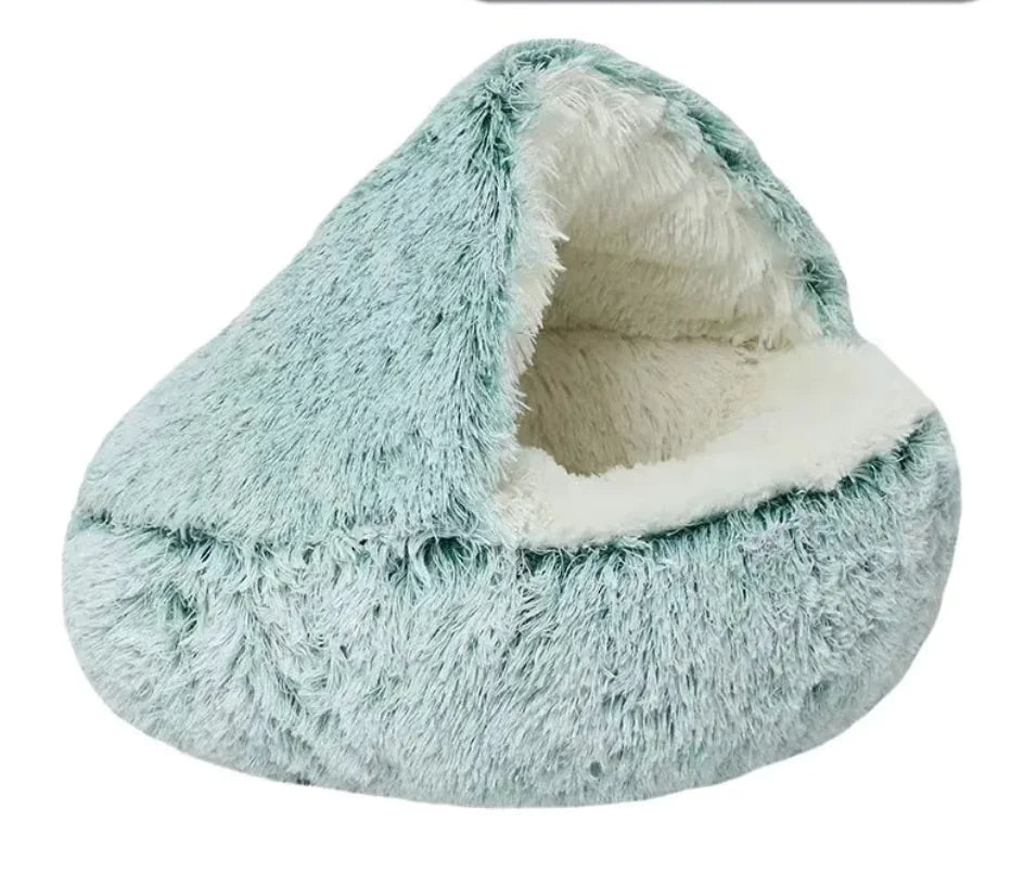 Semi-Closed Cat Bed with Universal Cover - Four Seasons Nest for Small Dogs and Pets