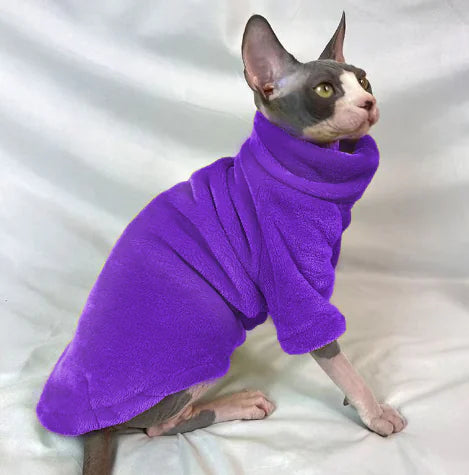 Fleece T-Shirt for Sphynx Cat