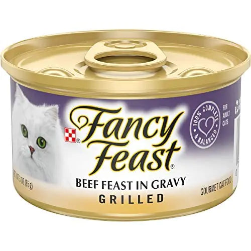 Fancy Feast Grilled Beef in Gravy Cat Food 3 oz (Pack of 24)