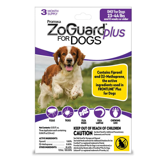 ZoGuard Plus Floh- und Zeckenschutz für mittelgroße Hunde – Floh- und Zeckenschutz für Hunde von 10-20 kg (3 Dosen)