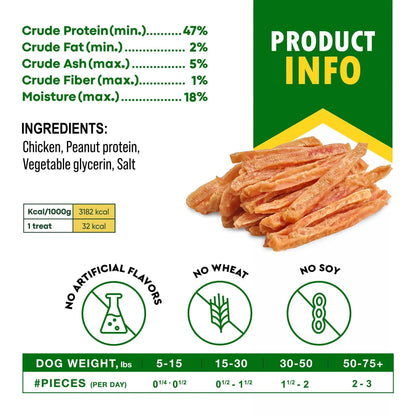 Chicken Strips Dog Treats Human Grade Meat Sticks Grain Free Chews 10.6 Oz