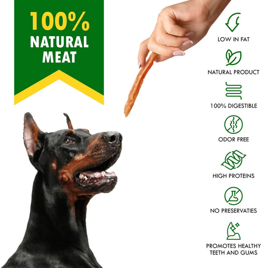 Tiras de pollo para perros, golosinas, palitos de carne aptos para humanos, masticables sin cereales, 10.6 oz