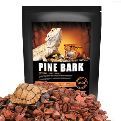 Tfwadmx Reptile Bark Bedding 15.8oz Tortoise Bedding for Habitat Bearded Dragon Substrate Reusable Pine Chips Bedding for Geckos Lizards Turtles Snakes Hermit Crabs