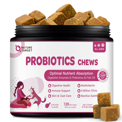 DigestiChews: 120 Probiotic Soft Chews for Dogs