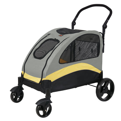 Large Dog Stroller 4 Wheel Pet Trolley Carrier