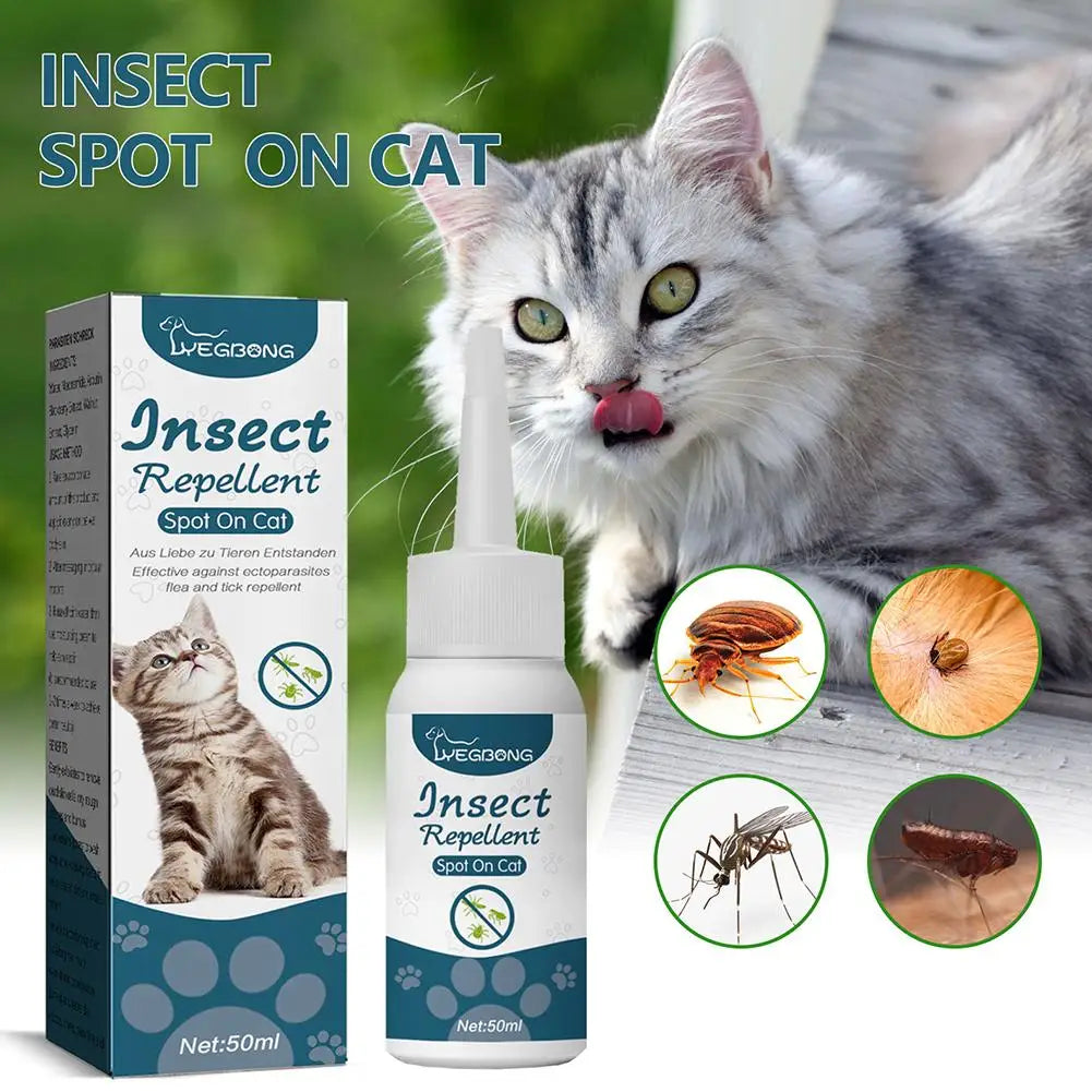 Flea Killer Drops Anti Fleas Cats Ticks Lice Mite Removal Pet Itching Removal Drops Treatment Ringworm Relieve Dogs Y6O7