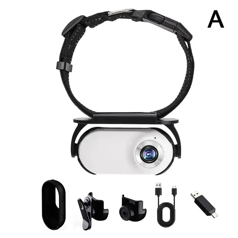 HD 1080P Dog Tracker Collar No WiFi Needed Pet Baby Dog Cat Camera Collar Nanny Camera With Video Records For Indoor/Outdoo C3A1