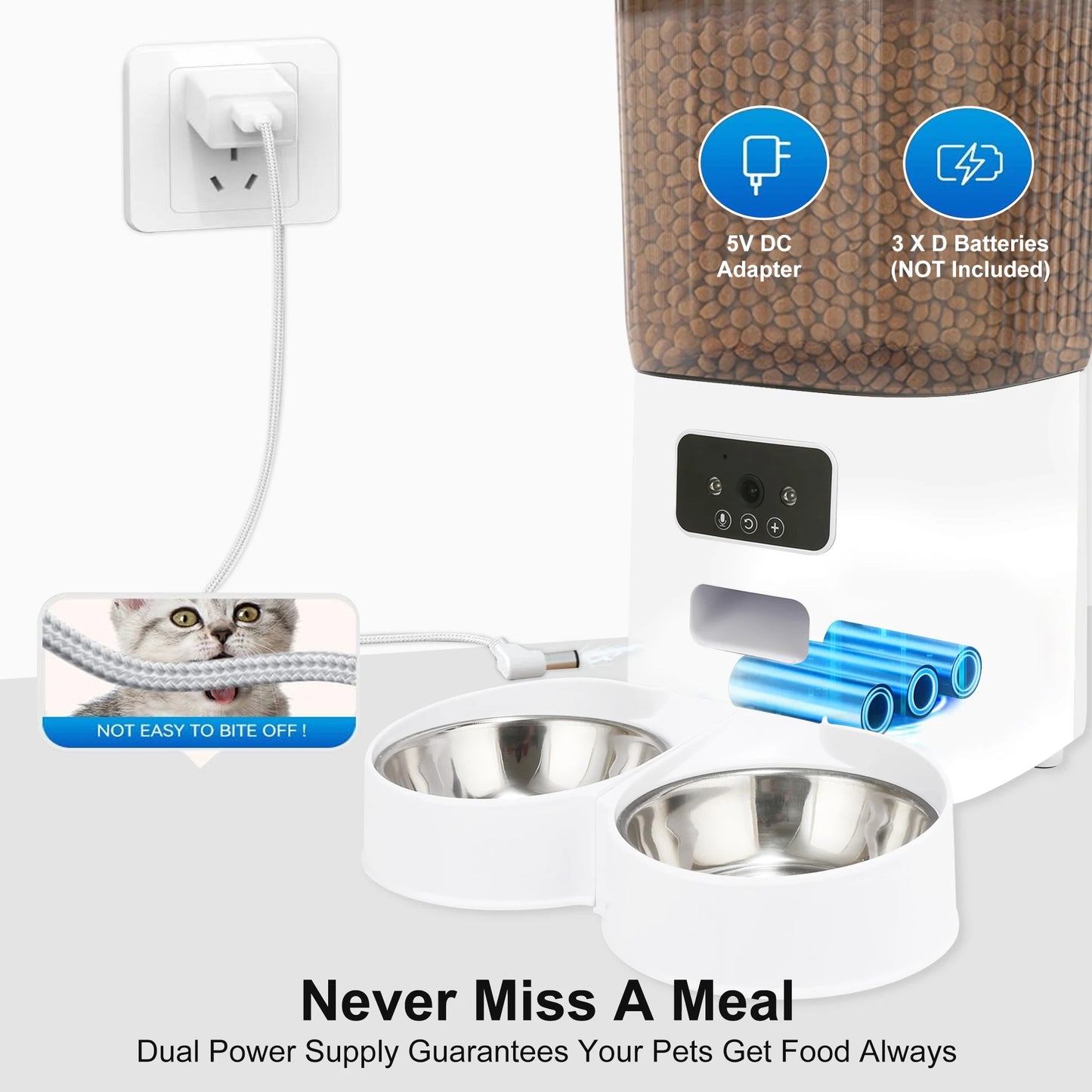 5L TuYa Smart WiFi APP Camera Automatic Pet Feeder