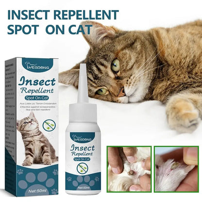 Flea Killer Drops Anti Fleas Cats Ticks Lice Mite Removal Pet Itching Removal Drops Treatment Ringworm Relieve Dogs Y6O7