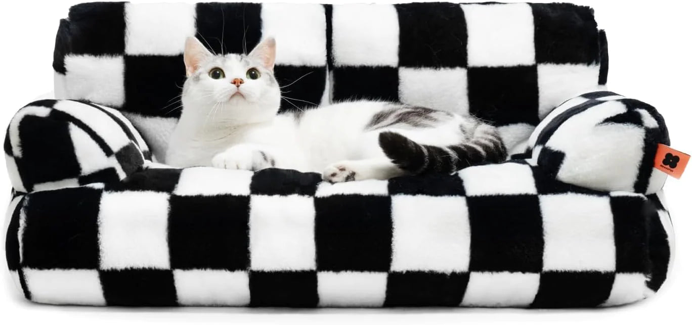 Fluffy Cat Couch Washable Pet Couch Bed For Cats And Small Dogs Up To Non-Slip Dog Beds