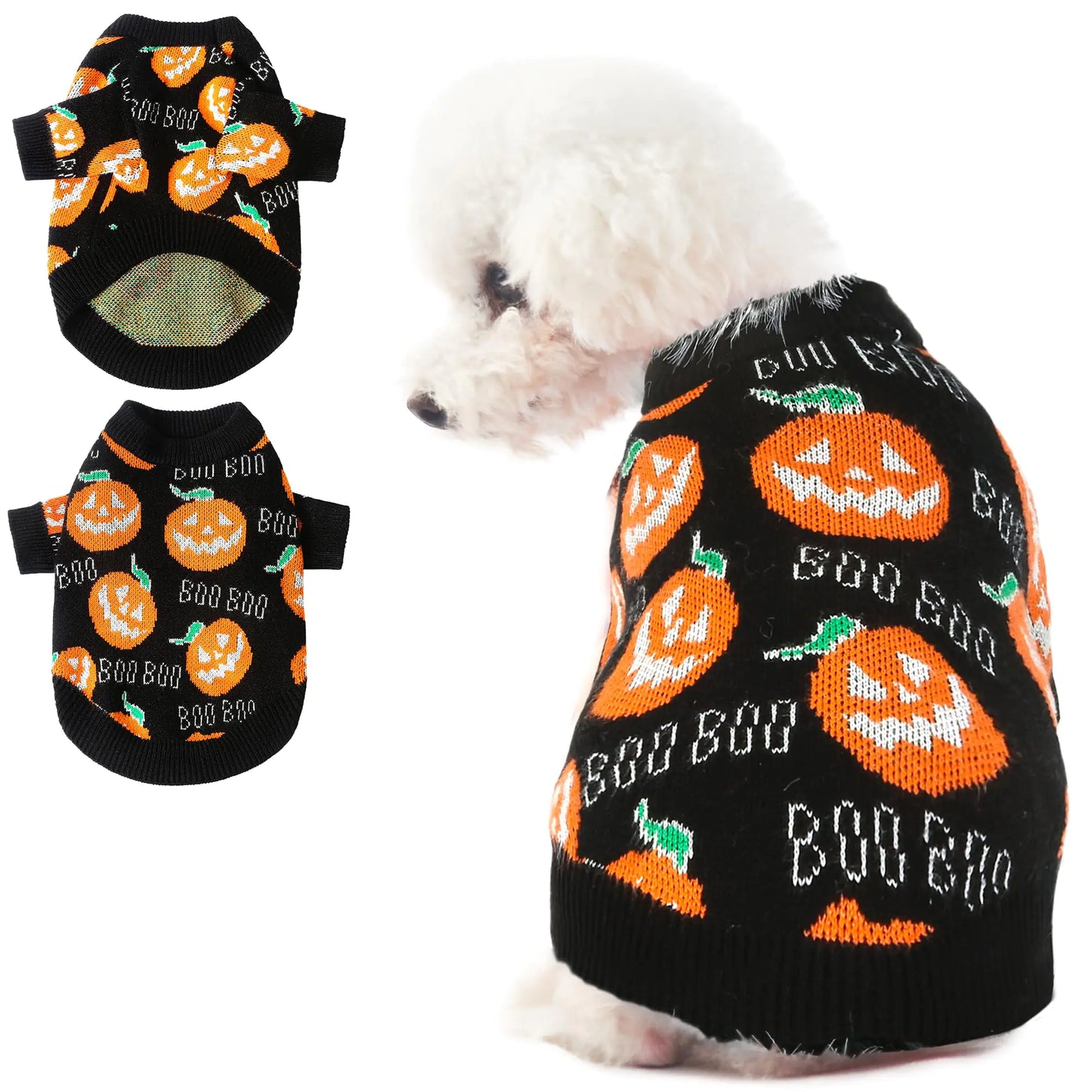 Pumpkin Patch Pup Sweater - Soft Acrylic Pet Knitwear