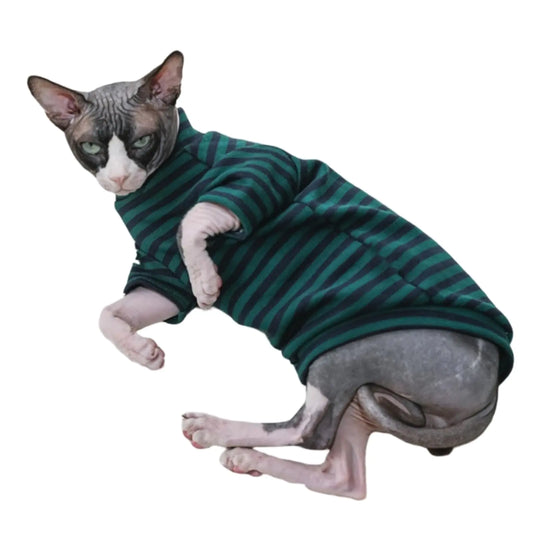 Suéter de cuello alto de algodón acogedor para gato Sphynx