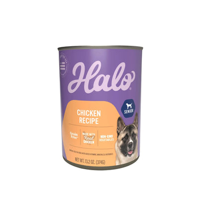 Halo Senior Chicken Pate Dog Food 13.2 oz, 6-Pack