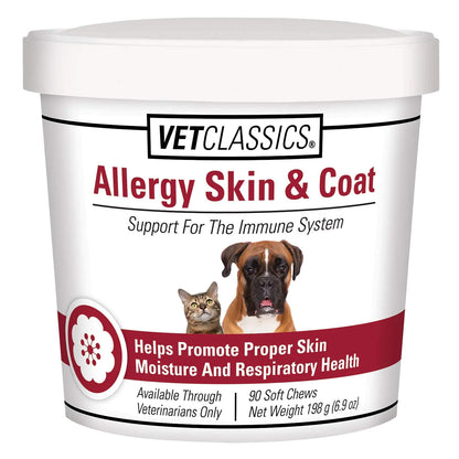 Vet Classics Skin & Coat Allergy Support Chews - 90 Soft Chews