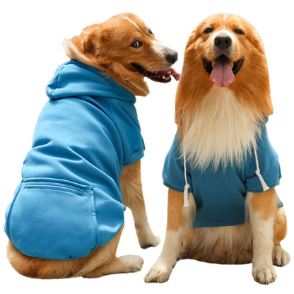 Dog Hoodie Pet Clothes Dog Hoodies with Pocket Basic Hoodie Sweater for Small Medium Large Dogs Blue L ( Code: 170)