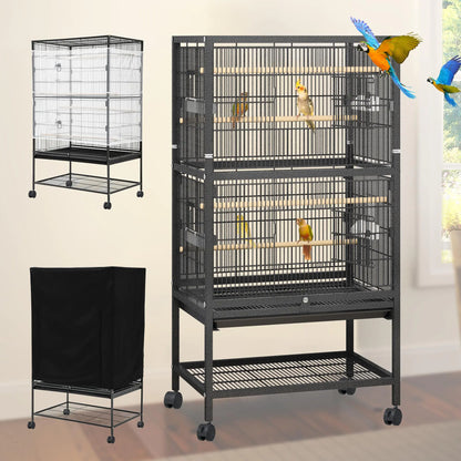 Featherville Deluxe Large Bird Cage with Dual Covers