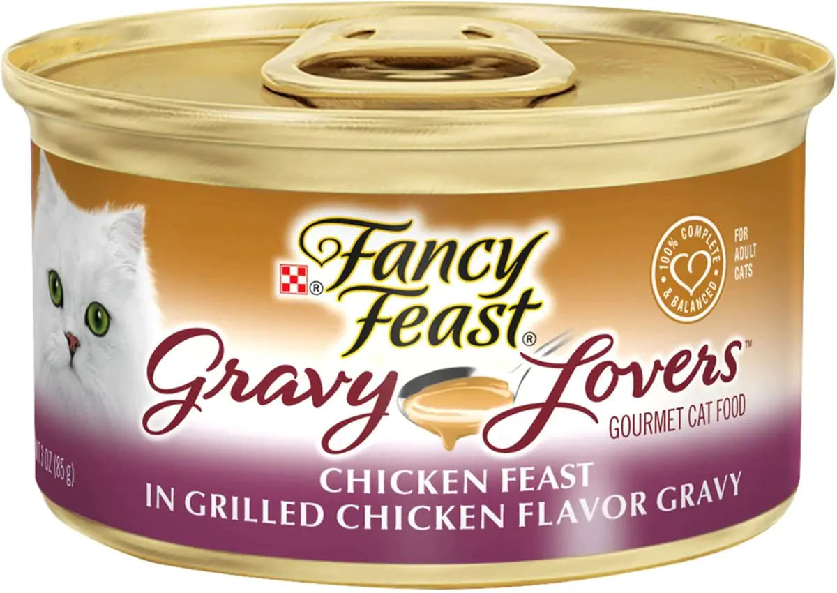 Fancy Feast Gourmet Wet Cat Food Gravy Lovers Feast 12 cans (Chicken Feast)