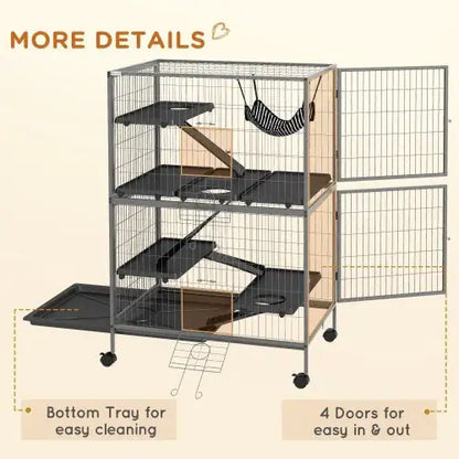 5 Tiers Of Small Animal Cages, Ferret Cages, Large Chinchilla Cages With Hammock Fittings And Heavy Duty Wires