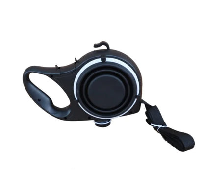 Retractable Dog Leash with built-in water dispenser and bowl