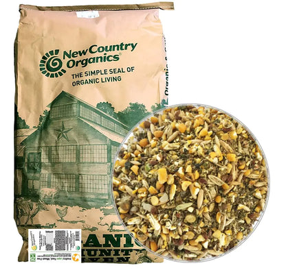 New Country Organics | Wheat-Free Chicken Feed 25lbs | Layer Feed for Laying Hens | Gluten-Free and Soy-Free | 17% Protein | Certified Organic and Non-GMO Chicken Food | 25 lbs Bag